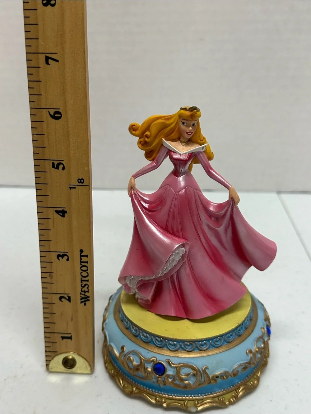 Disney Sleeping Beauty Princess Aurora Figurine Jeweled Ornate Base Vintage